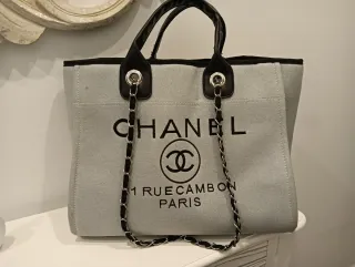 Bolso Chanel Canvasazul clarito y Negro