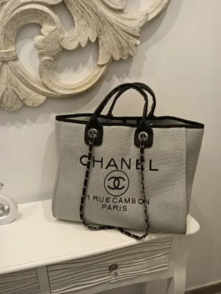 Bolso Chanel Canvasazul clarito y Negro
