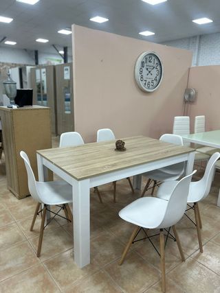 Tavolo da pranzo in legno moderno - 6 nuove sedie