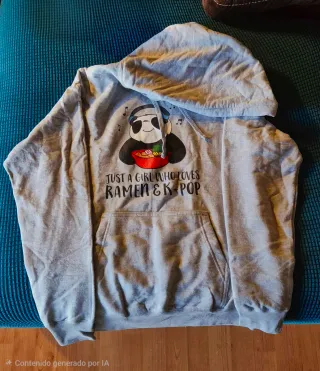 Sudadera K-Pop Ramen Panda Gris