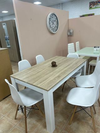 Tavolo da pranzo in legno moderno - 6 nuove sedie