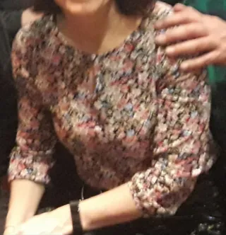 Blusa flores manga 3/4