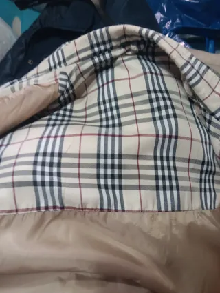 Chaqueta Beige con Forro Tartán