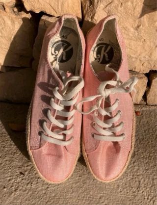 Zapatillas casuales rosa mujer talla 40