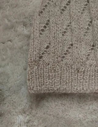 Gorro de punto beige mujer