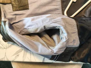 Chaqueta Cuero Massimo Dutti Gris Oscuro