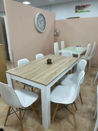 Tavolo da pranzo in legno moderno nuovo - 6 sedie