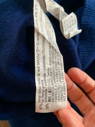 Maglione Zara Lana Blu Tg M