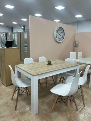 Tavolo da pranzo in legno moderno nuovo - 6 sedie