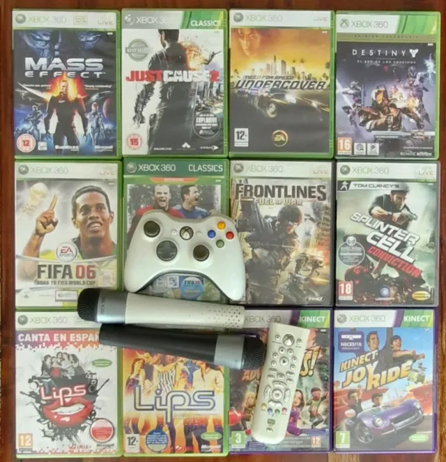 Consola Xbox 360 Elite + Mando + 12 Juegos