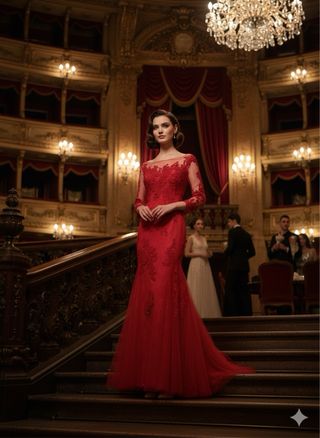 Vestido de fiesta rojo elegante