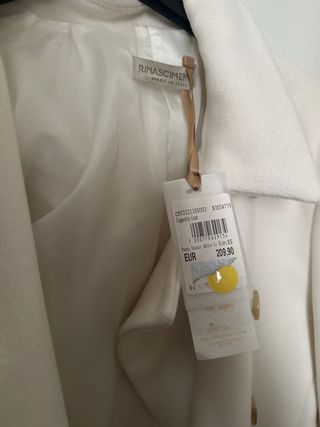 Cappotto Rinascimento Beige Taglia S