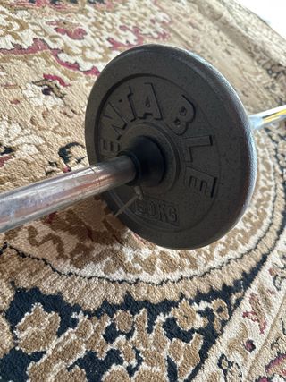 Lote 60 KG Pesas Hierro + Barra 120 cm