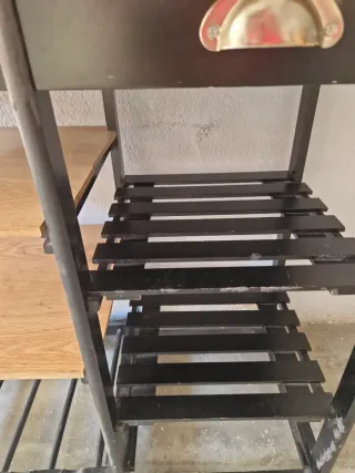 Mesa auxiliar cocina madera y metal