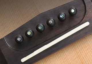 GUITARRA ACÚSTICA Set 6 PINS PUENTE ÉBANO NACAR