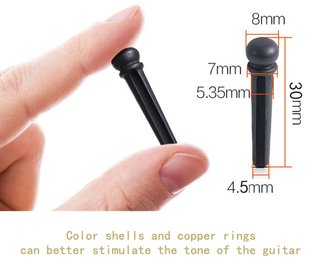 GUITARRA ACÚSTICA Set 6 PINS PUENTE ÉBANO NACAR