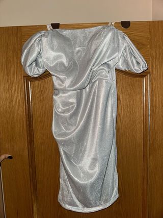 Vestido plateado Ohjuliette brillo