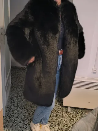 Abrigo Guess Pelo Negro Talla Única Nuevo