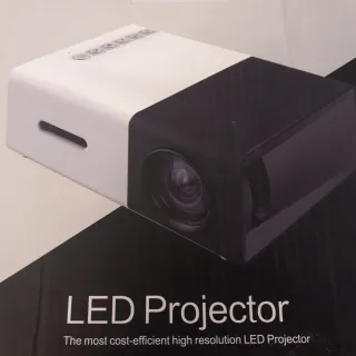 Proyector LED Portátil Blanco y Negro