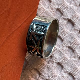 Anillo plata 925 hombre marihuana