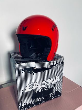 Casco de nieve infantil rojo , homologado C€