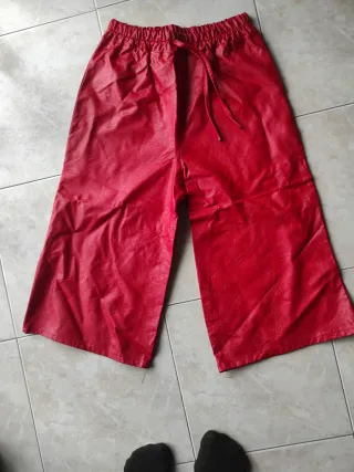 Pantaloni ecopelle donna rossi