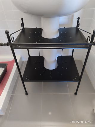 Mueble bajo lavabo metálico negro
