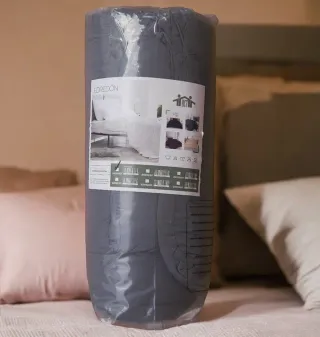 Juego de cama gris 4 piezas individual