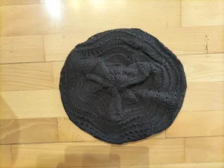 Gorro lana chica tejido gris nuevo