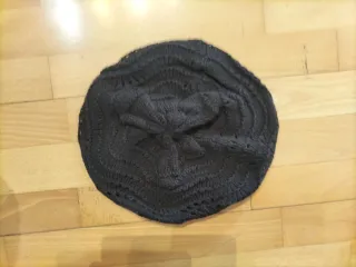 Gorro lana chica tejido gris nuevo