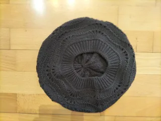 Gorro lana chica tejido gris nuevo