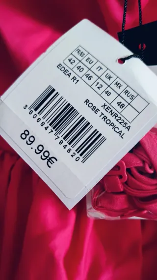 Vestido de fiesta rosa sin tirantes