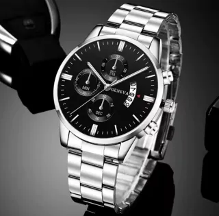 Reloj Geneva Acero Inoxidable Negro