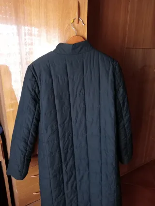 Piumino lungo Sisley nero trapuntato