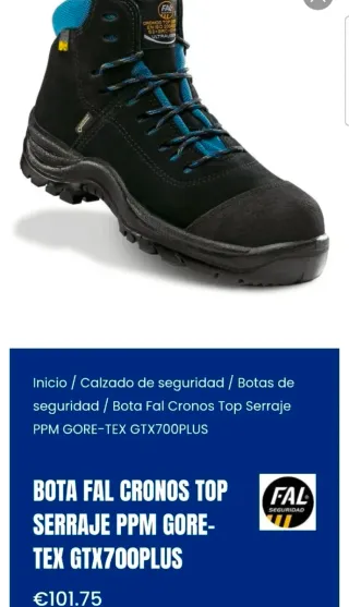 Bota de seguridad Gore-Tex negra y azul