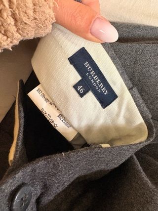 Pantalón Burberry Gris Pinzas