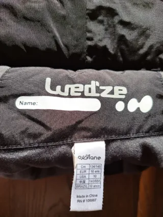 Pantaloncino da sci per bambini T.10 nero con bretelle