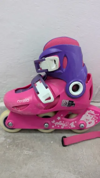 Patines rosas y morados niña + casco