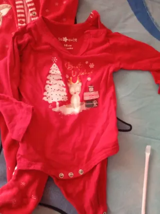 Body y pijama bebé Navidad reno árbol