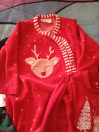 Body y pijama bebé Navidad reno árbol