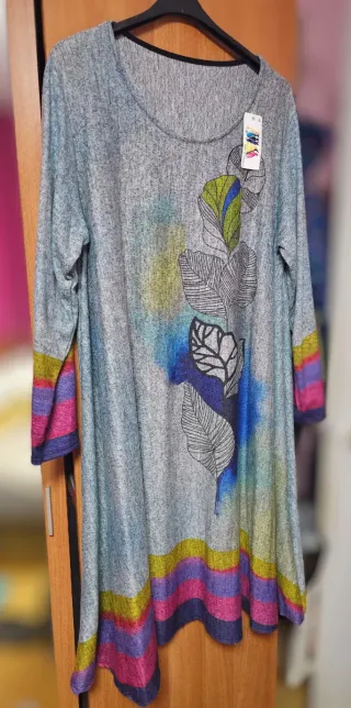 Vestido midi estampado hojas