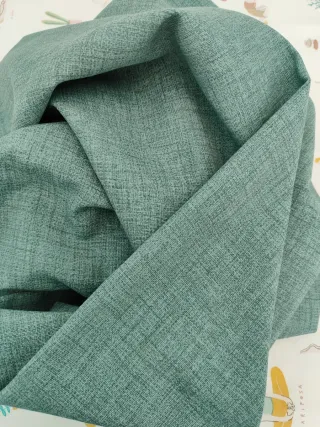 Retal tela loneta verde esmeralda jaspeada