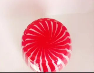Vaso Murano righe rosse e bianche