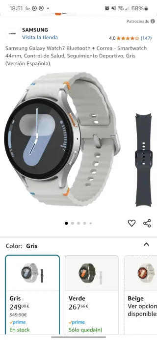 Samsung Galaxy Watch7 Gris 44mm