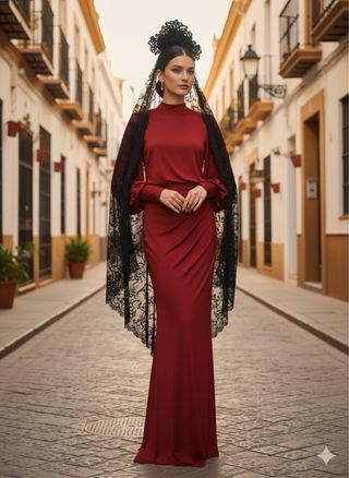 Vestido de cóctel rojo elegante