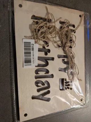 Quadretto Happy Birthday Legno