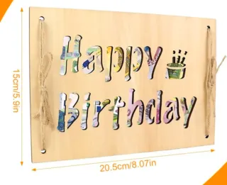 Quadretto Happy Birthday Legno