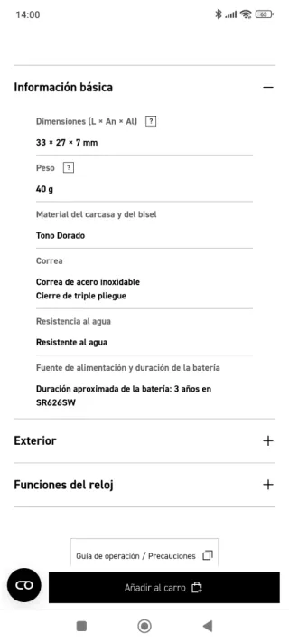 Reloj Casio Mujer Dorado y Plateado