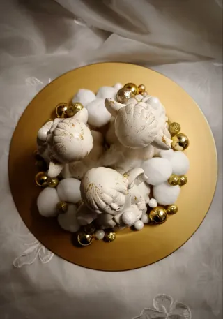 Centrotavola Angeli Oro Bianco Ceramica