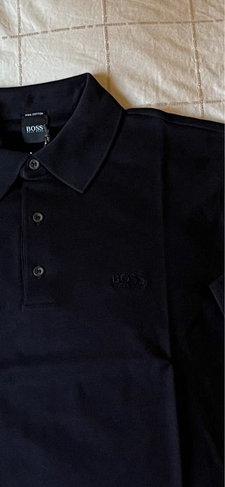 Polo Hugo Boss negro manga larga